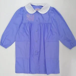 Grembiule scuola elementare bambina celeste Ambrosino Made in Italy ricamo Girl N101
