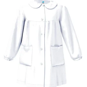 Grembiule scuola elementare bianco bambina Siggi Made in Italy senza ricamo 2888
