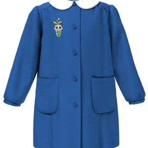 Grembiule scuola elementare blu bambina Siggi Made in Italy ricamo Borraccia 4212