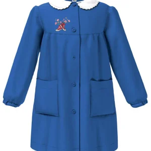 Grembiule scuola elementare blu bambina Siggi Made in Italy ricamo Scarpette 4064