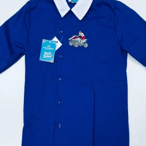 Grembiule scuola elementare blu bambino Nazareno Gabrielli Made in Italy ricamo Quad 0804