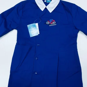 Grembiule scuola elementare blu bambino Nazareno Gabrielli Made in Italy ricamo Vroom 0805