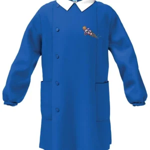 Grembiule scuola elementare blu bambino Siggi Made in Italy ricamo Cross 4236