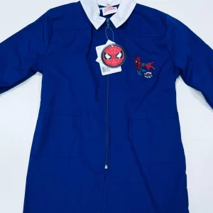 Grembiule scuola elementare blu bambino con zip Marvel Spiderman Made in Italy G603
