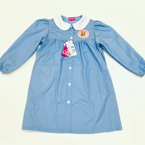 Grembiule scuola elementare celeste bambina Disney ricamo Barbie Made in Italy G201