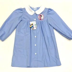 Grembiule scuola elementare celeste bambina Disney ricamo Minnie Made in Italy G204