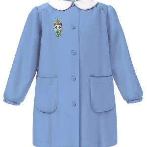 Grembiule scuola elementare celeste bambina Siggi Made in Italy ricamo Borraccia 4212