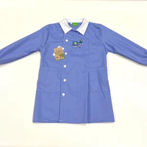 Grembiule scuola elementare celeste bambino Nazareno Gabrielli Made in Italy ricamo Football 0803