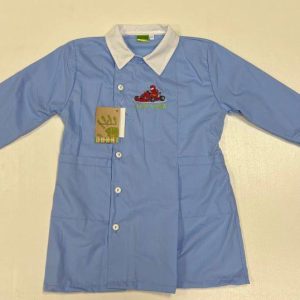 Grembiule scuola elementare celeste bambino Nazareno Gabrielli Made in Italy ricamo Kart Racing 0801
