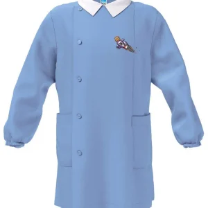 Grembiule scuola elementare celeste bambino Siggi Made in Italy ricamo Cross 4236