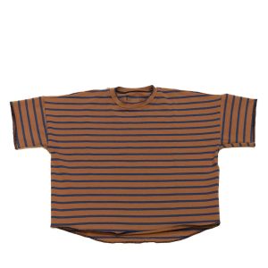 T-shirt scatoletta righe coccio blu