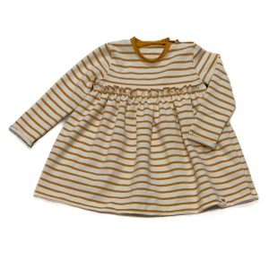 Abito neonata righe caramel
