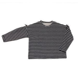 Felpa a scatoletta righe lurex