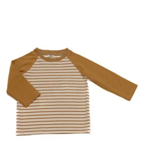 T-shirt manica lunga righe caramel