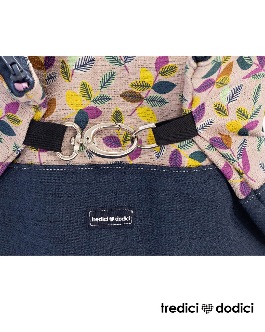 Zaino blu e foglioline giallo lilla - immagine 6