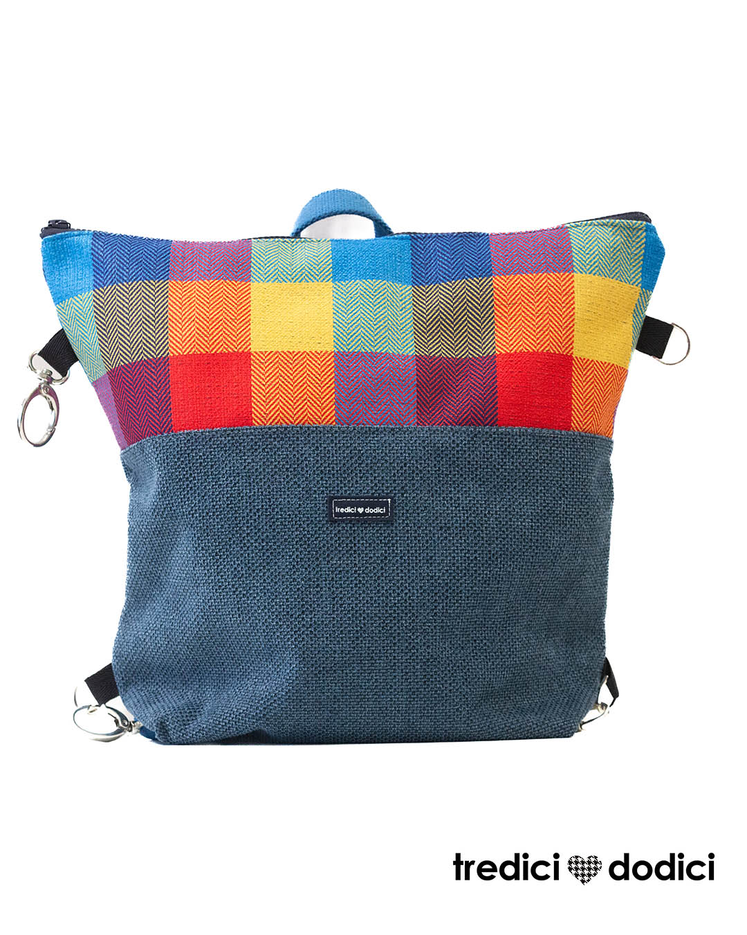 Zaino blu e quadri colorati - immagine 3