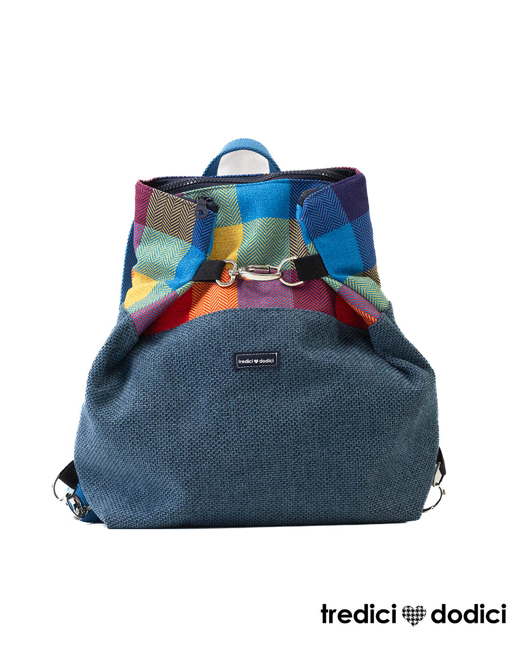 Zaino blu e quadri colorati - immagine 2