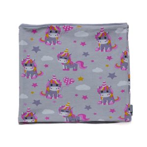 Scaldacollo unicorni grigio fucsia