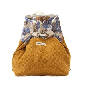 Zaino ocra e ginko carta da zucchero