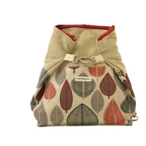 Zaino foglie rosse blu e sabbia