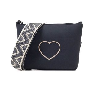 Serie tracollina in pelle riciclata nera