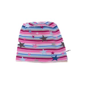 Berretta strato singolo righe rosa e stelline