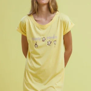 Maximaglia donna cotone mezza manica Noidinotte Scimmiette LA2531AB