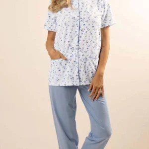 Pigiama aperto conformato donna mezza manica Jersey Gary puro cotone CB580084CONF