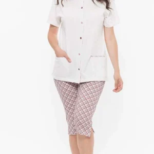 Pigiama aperto donna Jersey mezza manica pinocchietto Gary R55106