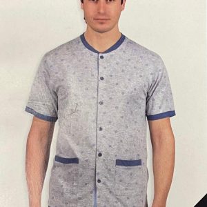 Pigiama aperto uomo calibrato mezza manica pantalone lungo Cippi 100% cotone 0610