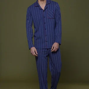 Pigiama aperto uomo in caldo cotone martin righe Noidinotte FC2523