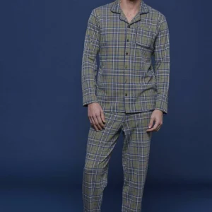 Pigiama aperto uomo in caldo cotone quadri Noidinotte FC2523