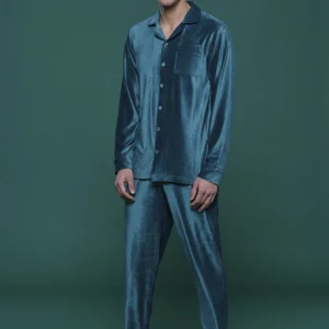 Pigiama aperto uomo in ciniglia a coste Noidinotte FC2554