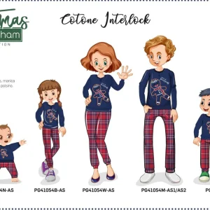 Pigiama bambina Natale Nottingham caldo cotone interlock PG41054B