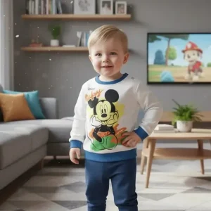 Pigiama caldo cotone Mickey Disney interlock neonato baby DY32A6389
