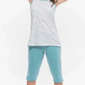 Pigiama conformato donna canotta pinocchietto Gary puro cotone R55087CONF