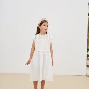 Abito smanicato Bianca, cotone BCI