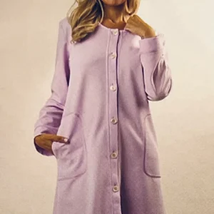 Vestaglia da notte abbottonata manica lunga donna Jersey Gary CB580086