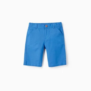 SHORTS CHINO DA BAMBINO IN COTONE E LINO