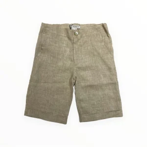Bermuda elegante in lino tortora