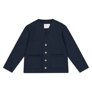 Cardigan blu cotone bio