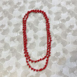 Collana rossa oro lunga