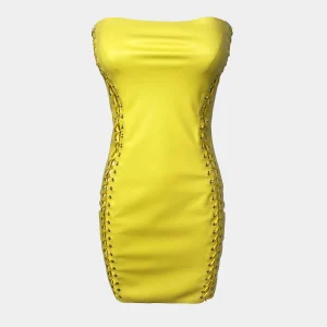 OLIVIA Abito con lacci - Giallo