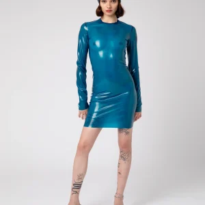 Abito in Lattice Blu Trasparente