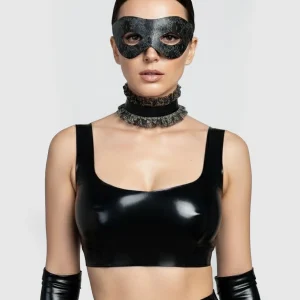 Choker con pieghe in pizzo