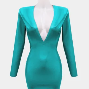 Abito scollo a V - Turchese