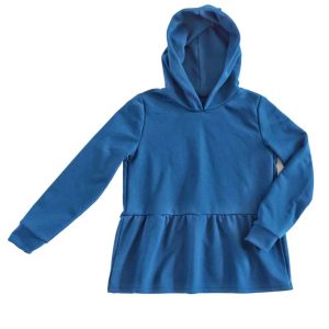 Felpa con cappuccio e balza