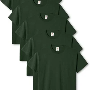 T-shirt a manica corto a collo U Verde - Fruit of the Loom