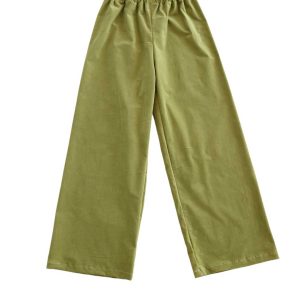 Pantalone velluto verde chiaro