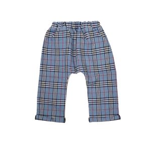 Pantalone in tartan azzurro